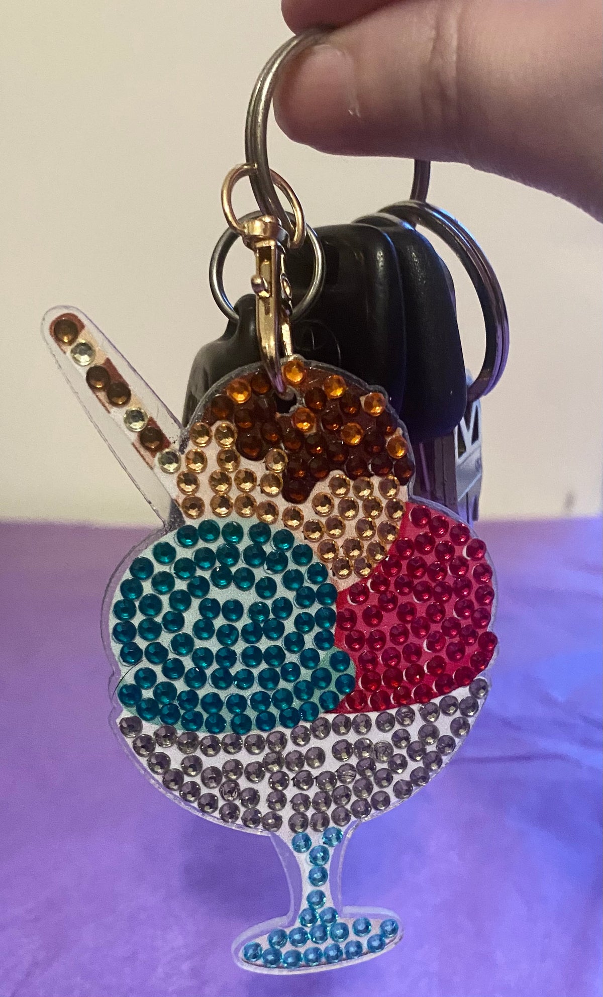 Colorful Sundae Diamond Art Keychain