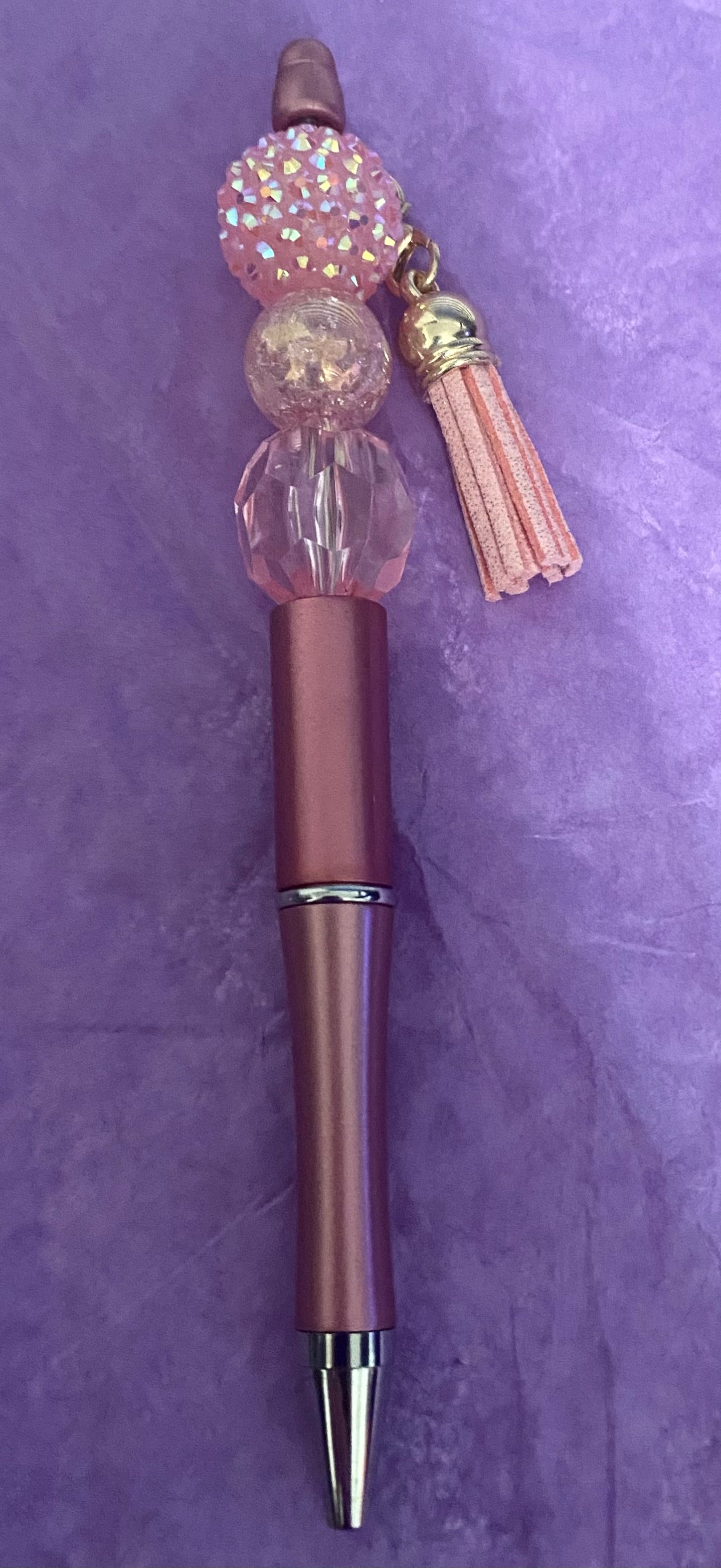 Blush Crystal Beaded Pen
