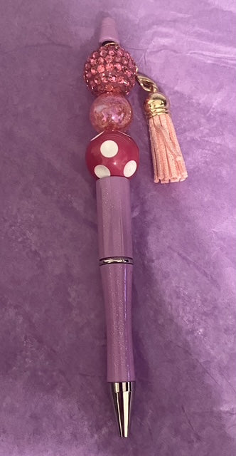 Lavender Dots Beaded Pen