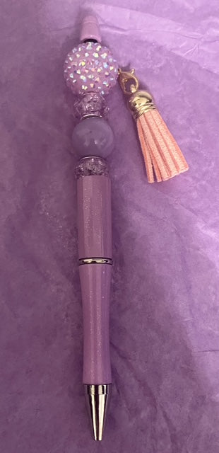 Lavender Glow Beaded Pen