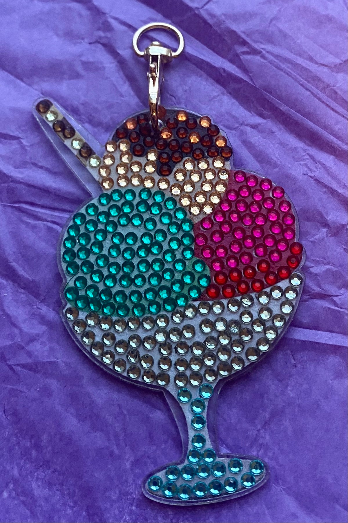 Colorful Sundae Diamond Art Keychain