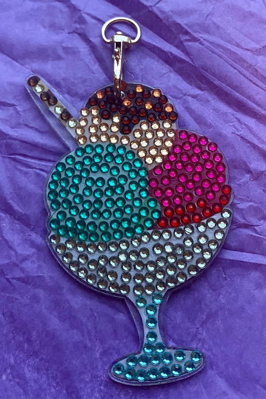 Colorful Sundae Diamond Art Keychain