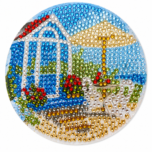 Beach Gazebo Diamond Art Coaster
