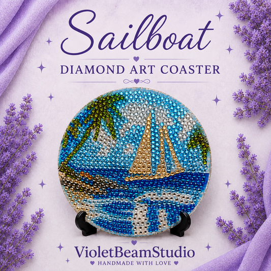 Sailboat Diamond Art Coaster