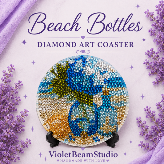 Beach Bottles Diamond Art Coaster