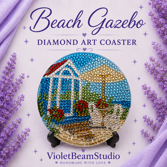 Beach Gazebo Diamond Art Coaster