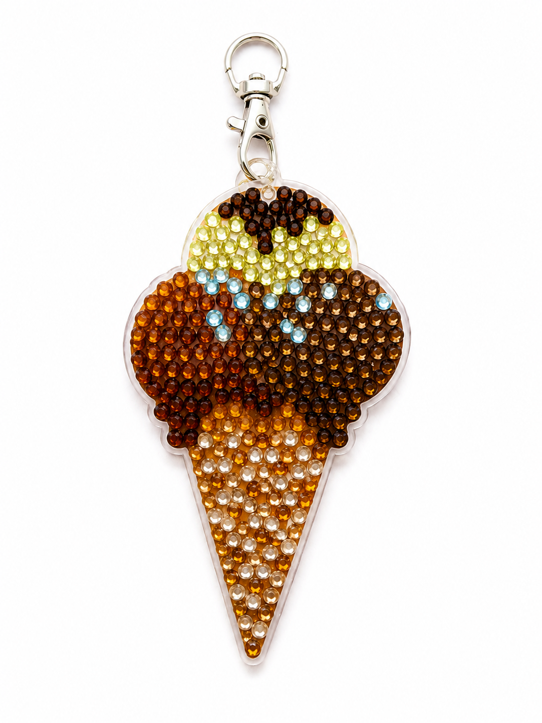 Chocolate Scoop Ice Cream Diamond Art Keychain