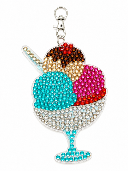 Colorful Sundae Diamond Art Keychain