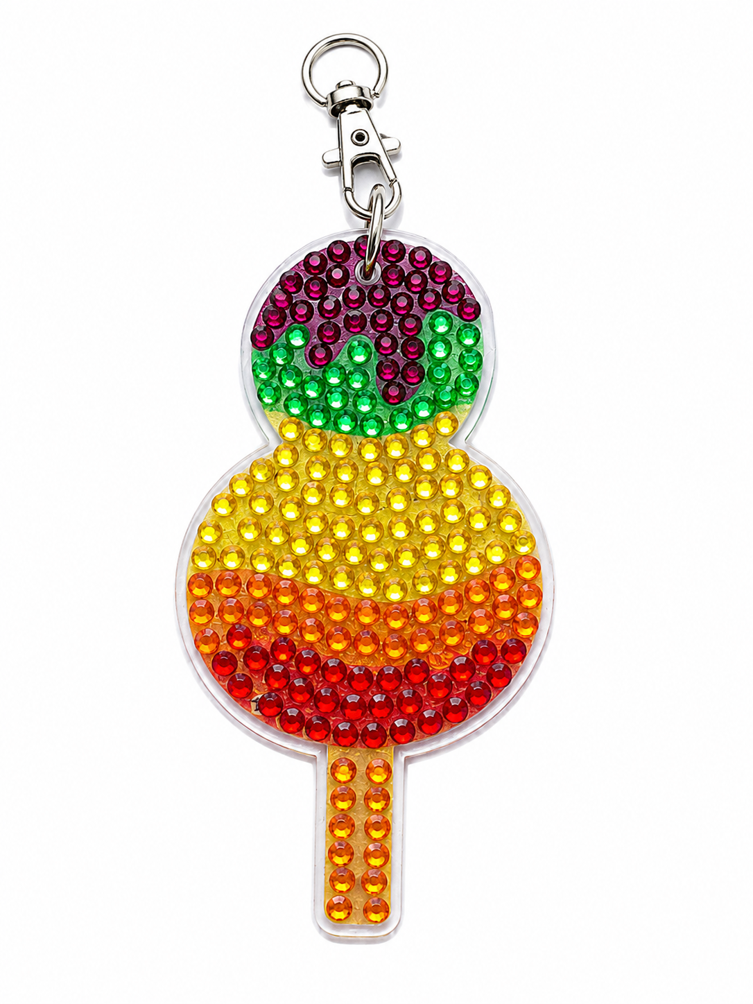 Rainbow Scoop Ice Cream Pop Diamond Art Keychain