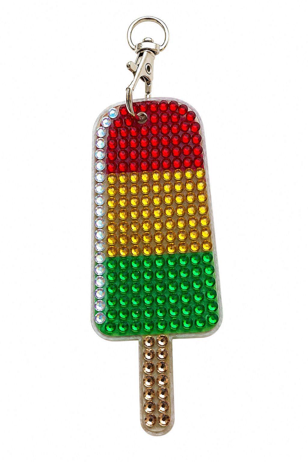 Rainbow Block Popsicle Diamond Art Keychain