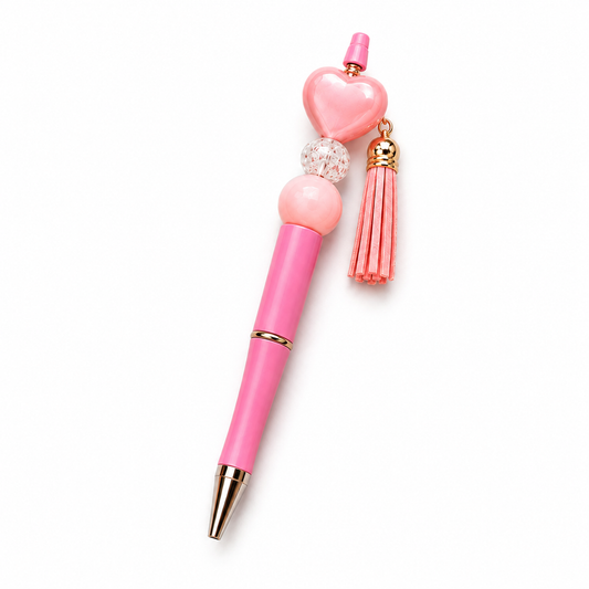 Blushing Heart Beaded Pen