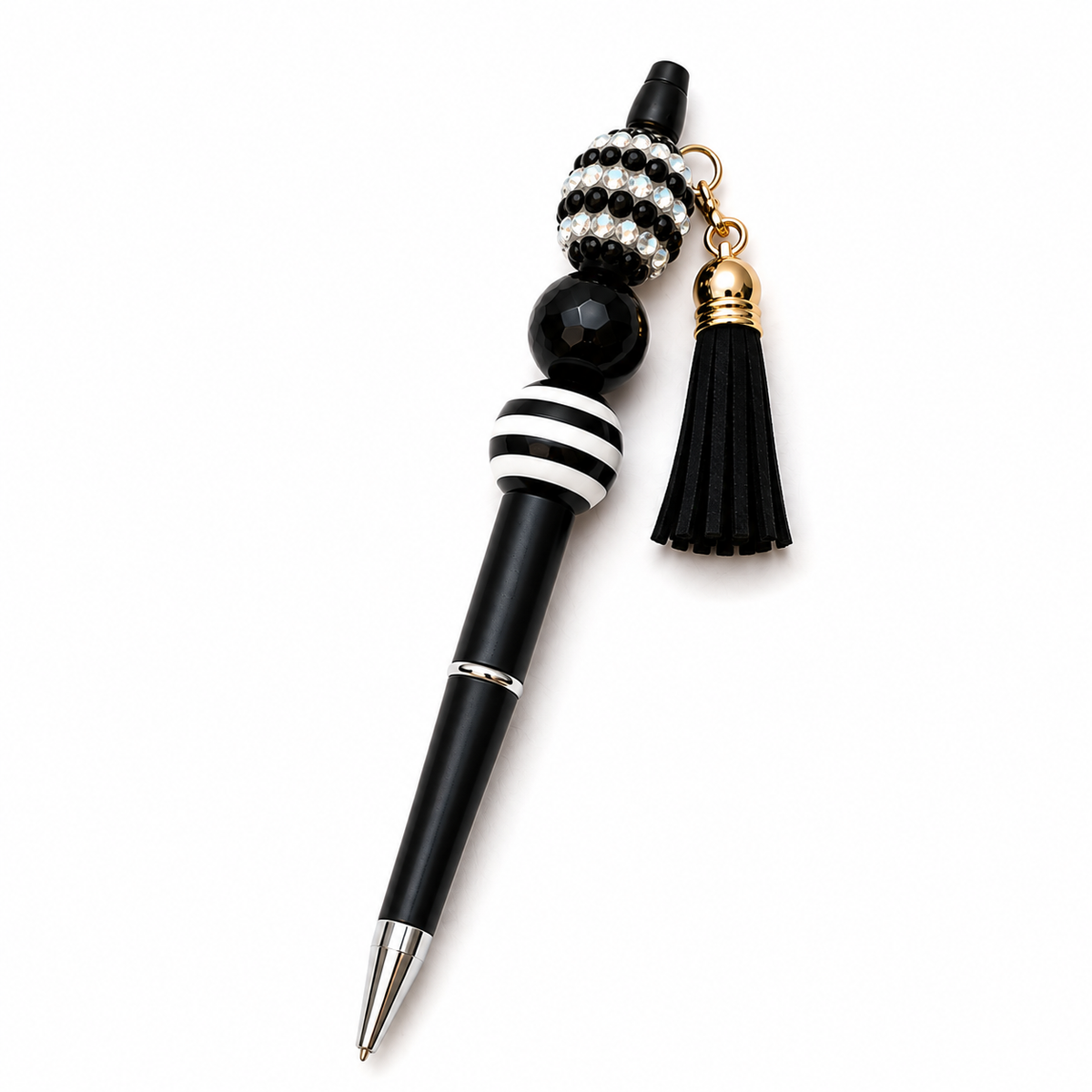 Midnight Stripes Beaded Pen