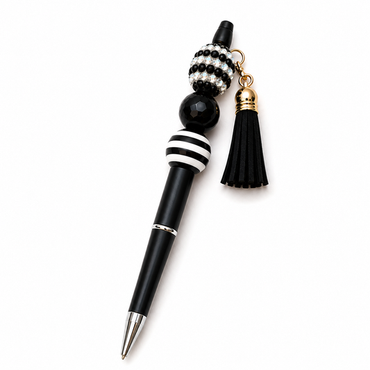 Midnight Stripes Beaded Pen