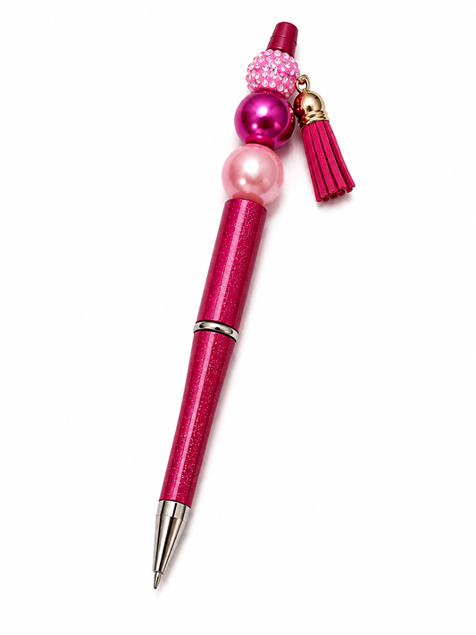 Rosy Glow Beaded Pen