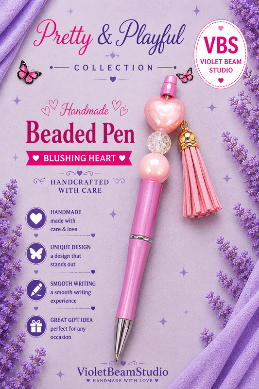 Blushing Heart Beaded Pen