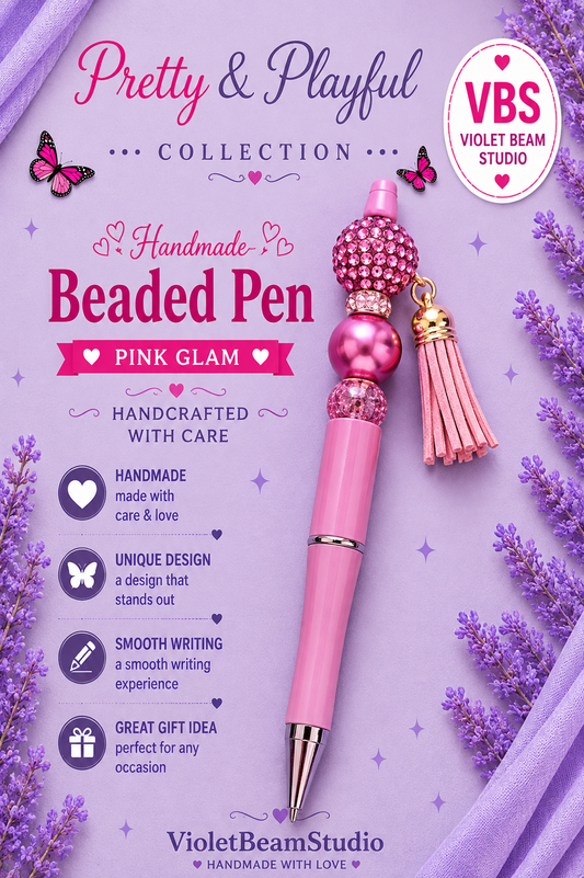 Pink Glam Beaded Pen