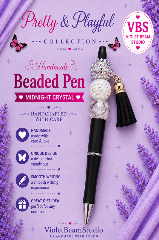 Midnight Crystal Beaded Pen