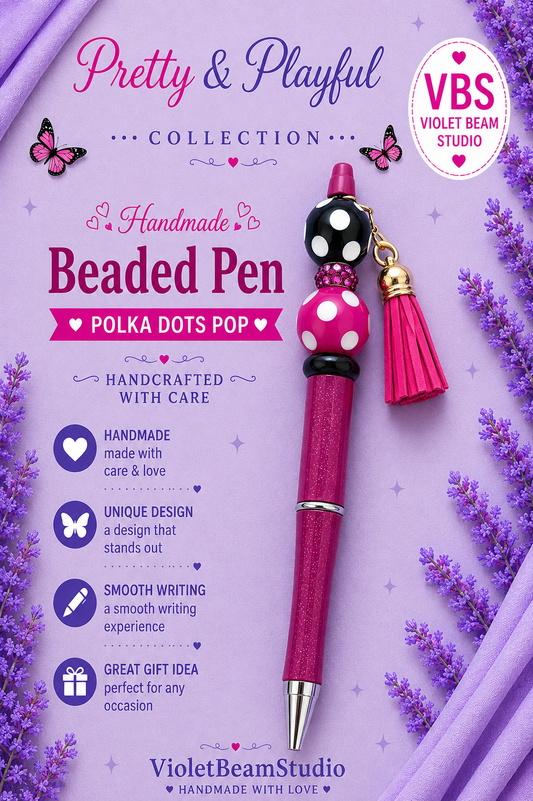 Polka Dot Pop Beaded Pen