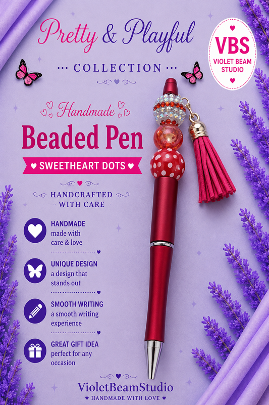 Sweetheart Dots Beaded Pen