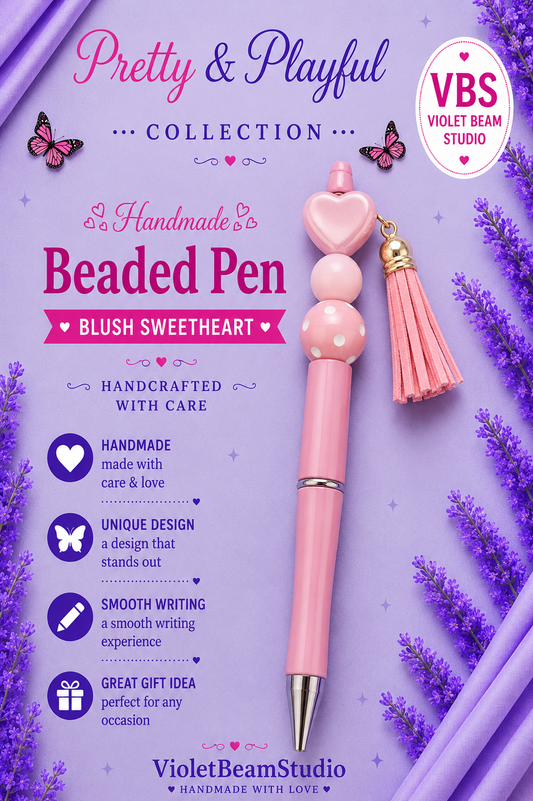 Blush Sweetheart Beaded Pen