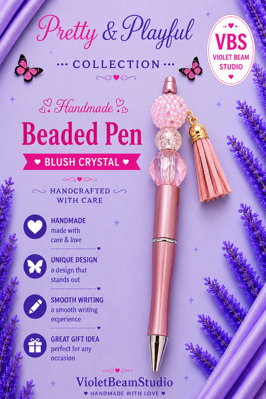 Blush Crystal Beaded Pen