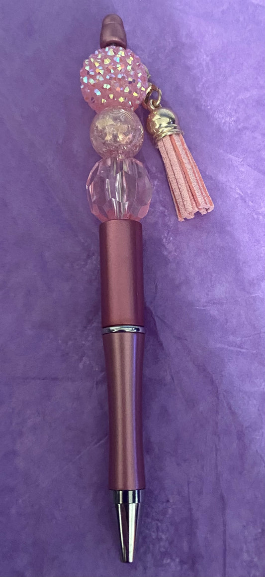 Blush Crystal Beaded Pen