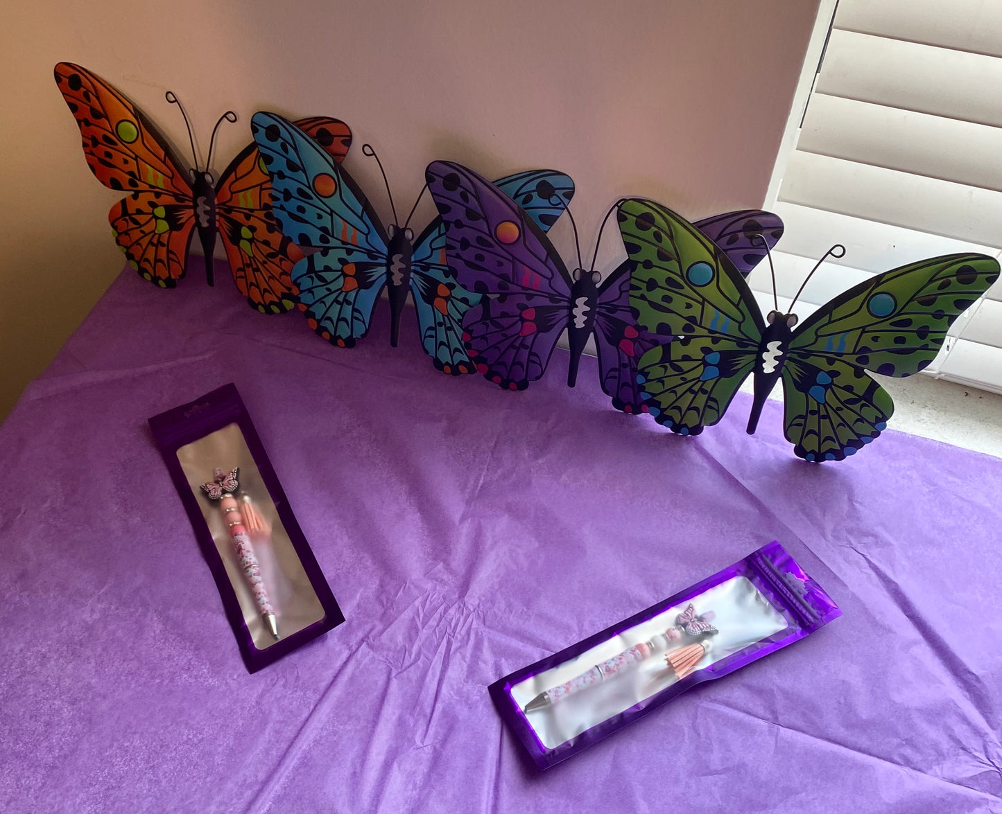 Butterfly Bliss Handmade Beaded Floral Pen