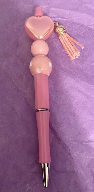 Blush Sweetheart Beaded Pen