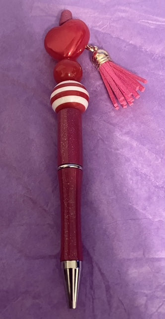 Sweetheart Stripes Beaded Pen