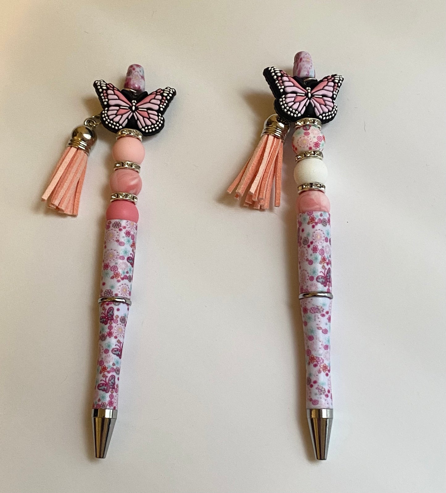 Butterfly Bliss Handmade Beaded Floral Pen