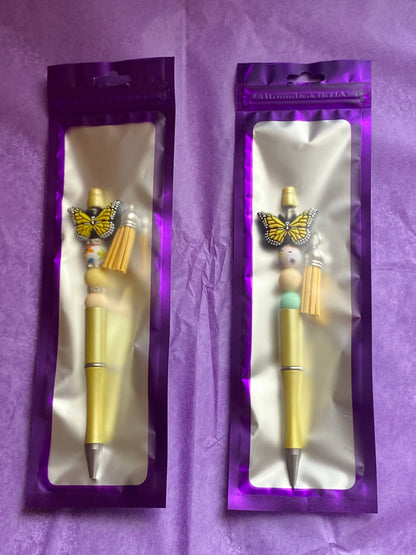 Sunshine Wings Handmade Beaded Pen