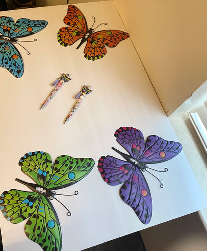 Butterfly Garden Handmade Beaded Floral Pen