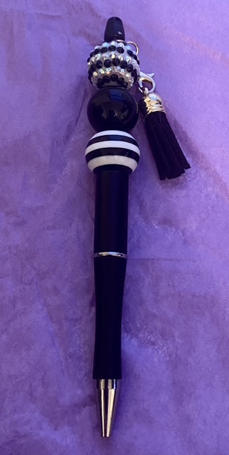 Midnight Stripes Beaded Pen