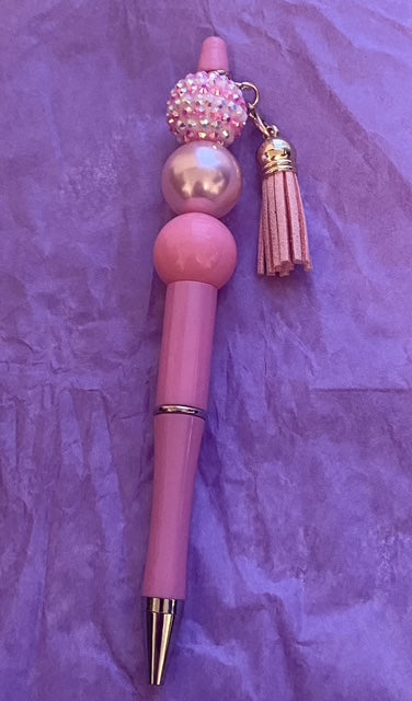 Pink Shimmer Beaded Pen
