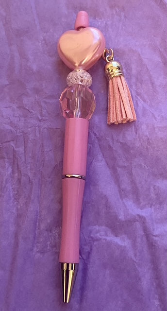 Crystal Heart Beaded Pen