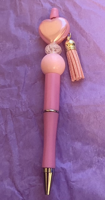 Blushing Heart Beaded Pen