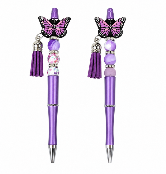 Lavender Wings Handmade Beaded Pen