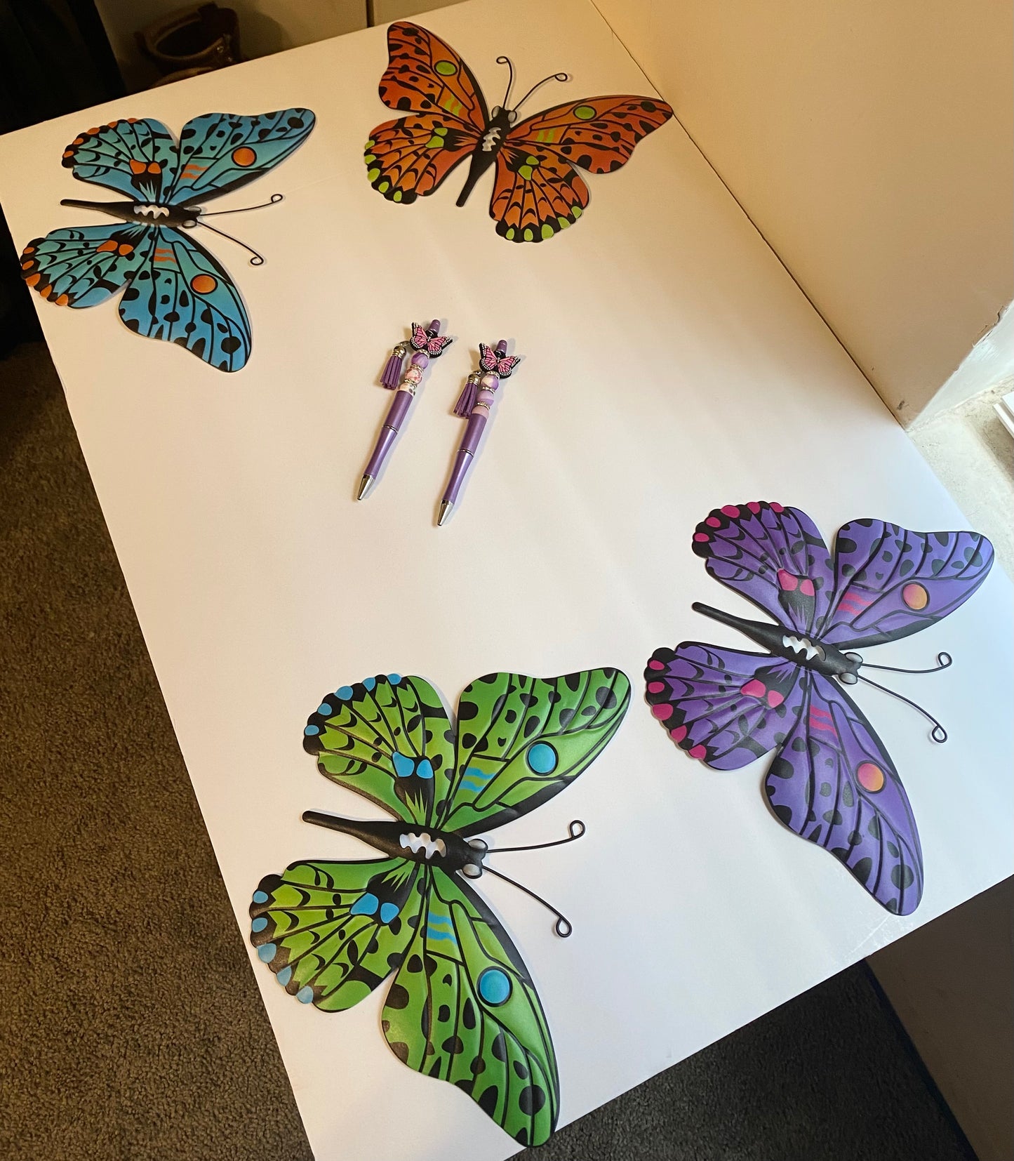 Lavender Wings Handmade Beaded Pen
