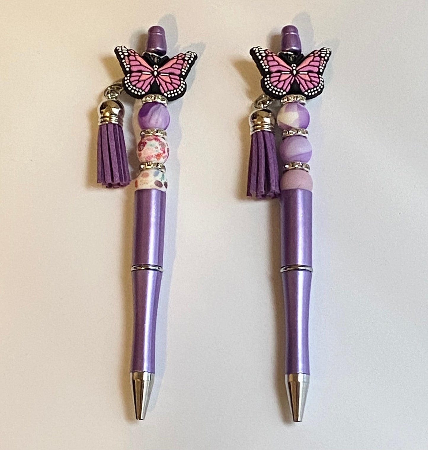 Lavender Wings Handmade Beaded Pen